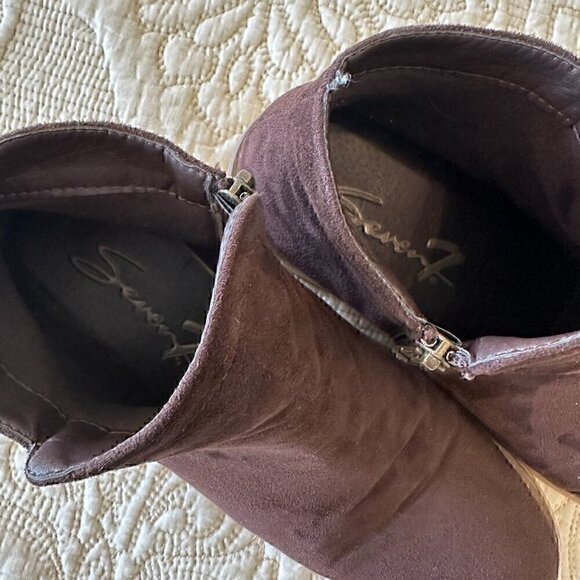 SEVEN7 Cisco Kid Bootie chocolate brown faux suede women's size 10 - Picture 2 of 8